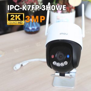 Camera WIFI IMOU IPC-K7FP-3H0WE 2K 3MP, đèn cảnh báo xanh + đỏ, đàm thoại 2 chiều, ( ngoài trời)