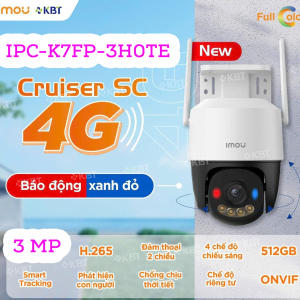 Camera ngoài trời Xoay 360 Imou IPC-K7FP-3H0TE (SIM 4G) (3M) 2K