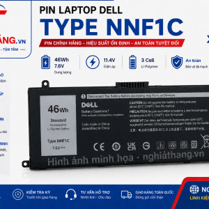 Pin Laptop Dell Type NNF1C Chính Hãng – 46Wh 7.6V