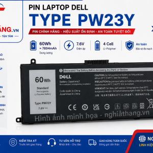 Pin Laptop Dell PW23Y Chính Hãng – 60Wh 7.6V Cho Dell XPS 13 9360