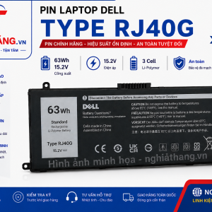 Pin Laptop Dell Type RJ40G (15.2V – 63Wh) Chính Hãng