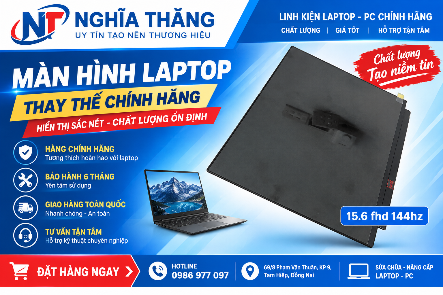 MÀN HÌNH LAPTOP 15.6 INCH FULL VIỀN FULL HD 30 PIN